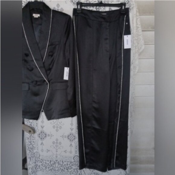 NWT 2PC SUIT Jason Wu Black Jeweled Blazer/Trousers Size: M/8 - Picture 14 of 15